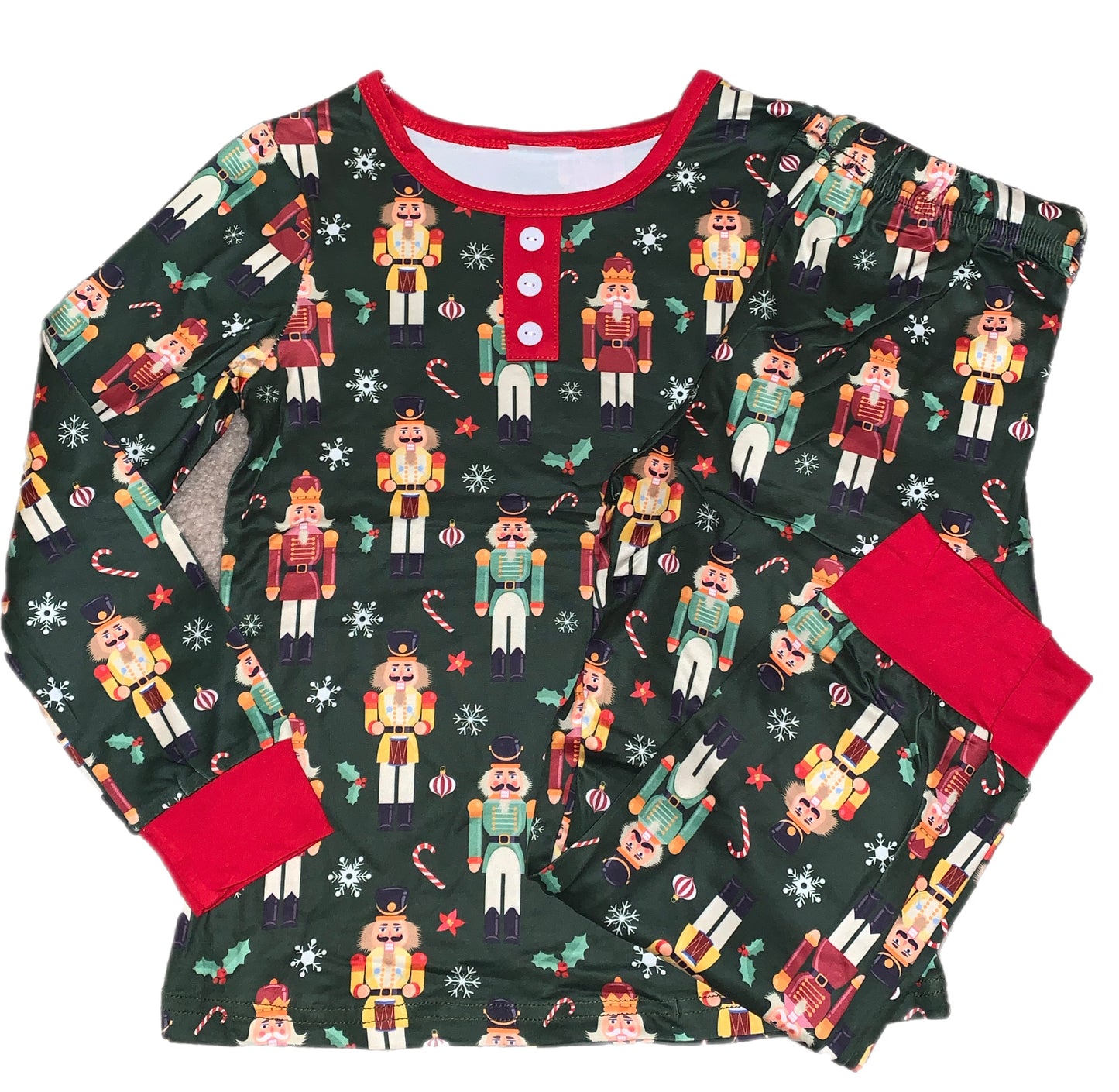 Kids Green Nutcracker Pjs