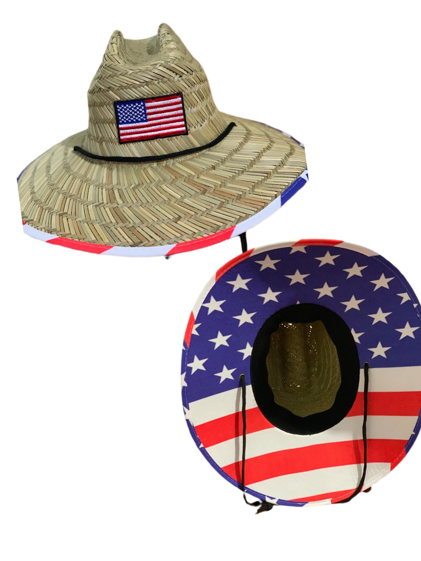 American Flag Straw Hat