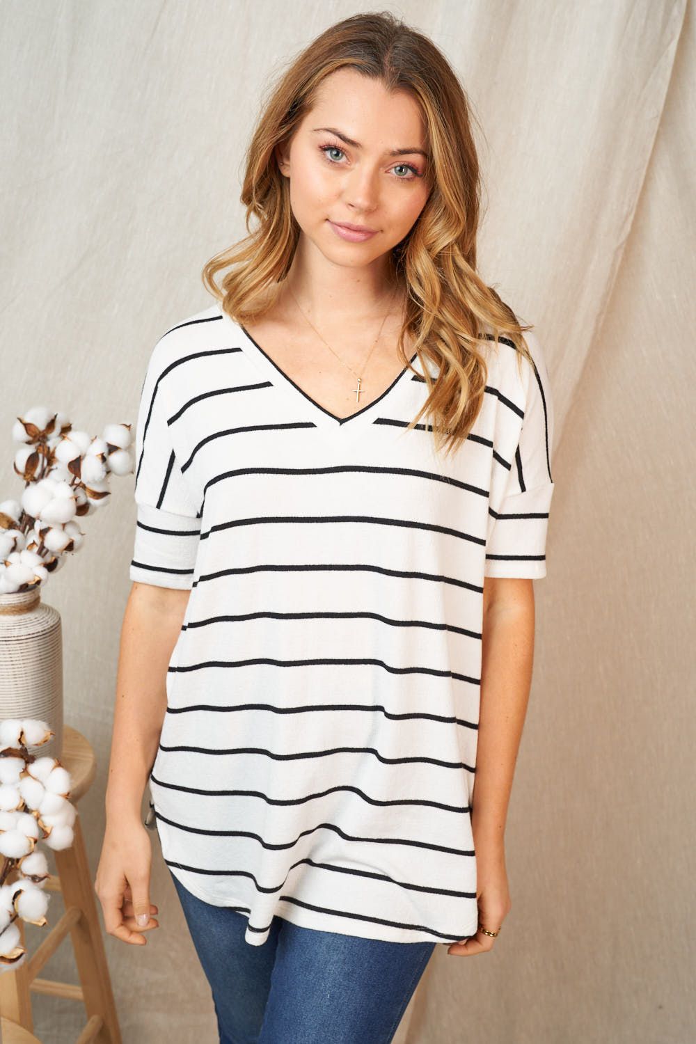 Stripe Black and White Top