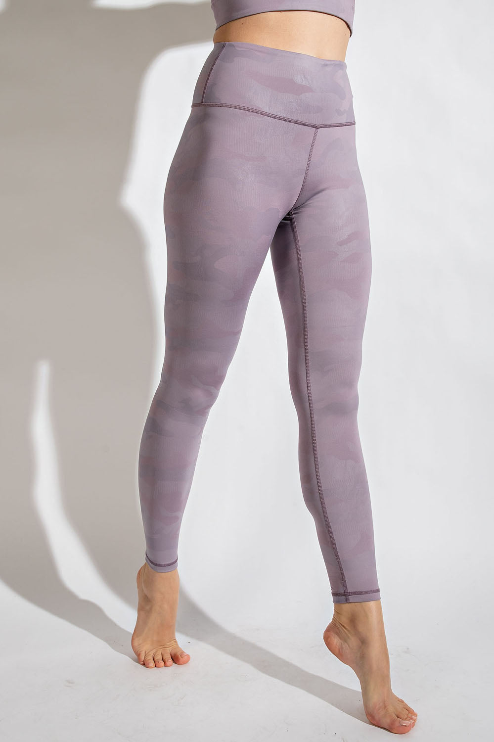 CAMO CHINTZ FULL LENGTH LEGGINGS-Lavender