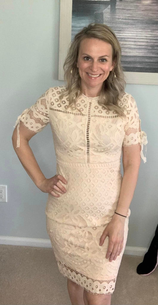 Perfectly Blush Crochet Lace Dress