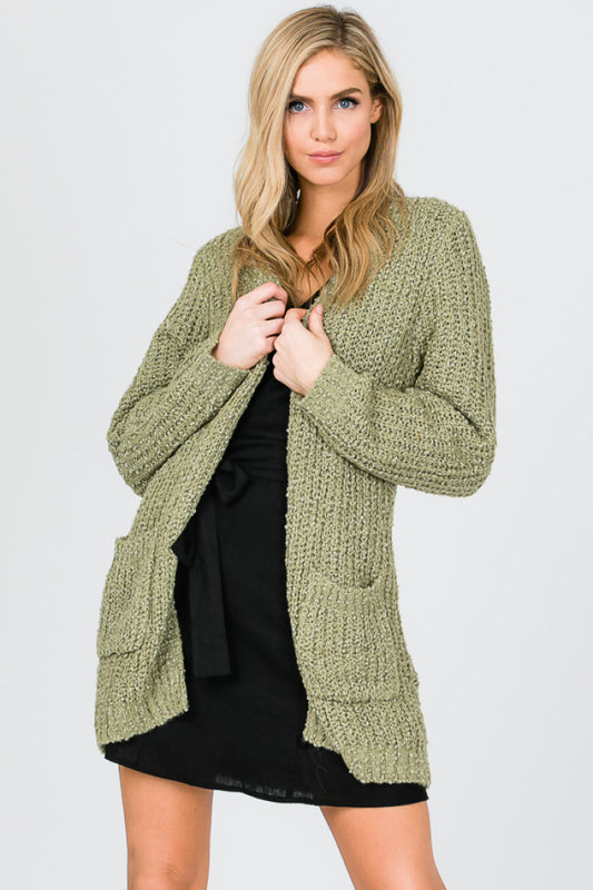 Pop-Corn Olive Cardigan