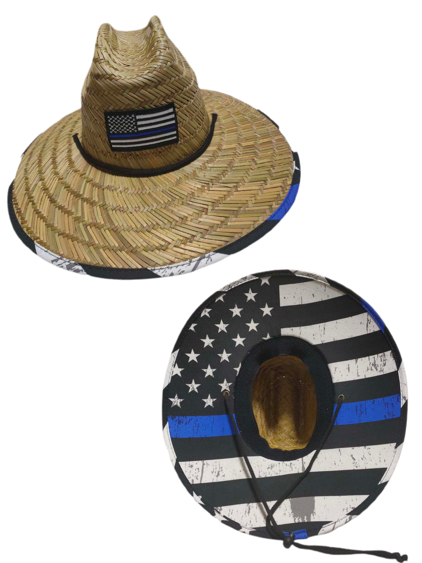 Thin Blue Line Straw hat